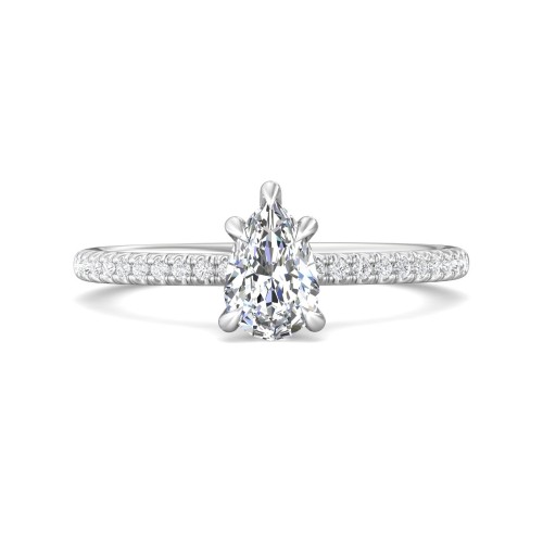 FlyerFit&reg; 14K White Gold Micropave Engagement Ring