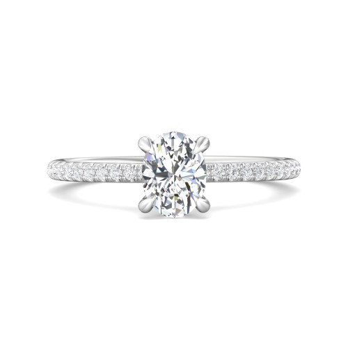 FlyerFit&reg; 14K White Gold Micropave Engagement Ring