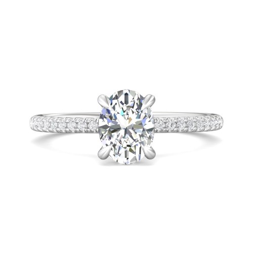 FlyerFit&reg; 14K White Gold Micropave Engagement Ring