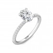 FlyerFit® 18K White Gold Micropave Engagement Ring