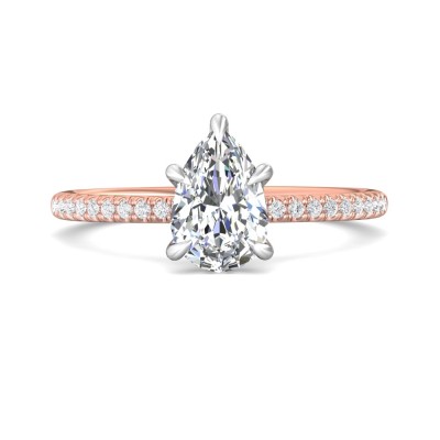 flyerfit® platinum micropave engagement ring