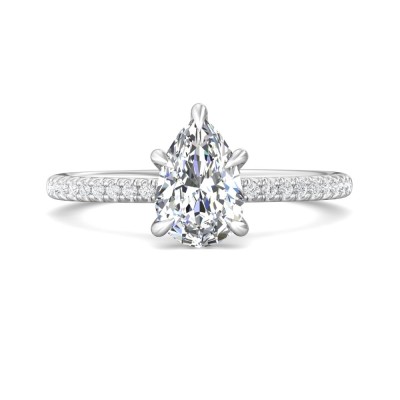 flyerfit® platinum micropave engagement ring