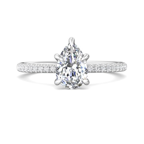 FlyerFit® Platinum Micropave Engagement Ring