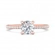 FlyerFit® 18K Pink Gold Micropave Engagement Ring
