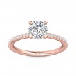 FlyerFit® 18K Pink Gold Micropave Engagement Ring