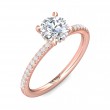 FlyerFit® 18K Pink Gold Micropave Engagement Ring