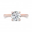 FlyerFit® 18K Pink Gold Micropave Engagement Ring