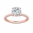 FlyerFit® 18K Pink Gold Micropave Engagement Ring