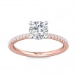 FlyerFit® 14K Pink Gold Shank And White Gold Top Micropave Engagement Ring