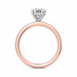 FlyerFit® 14K Pink Gold Shank And White Gold Top Micropave Engagement Ring