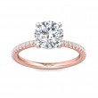FlyerFit® 14K Pink Gold Shank And White Gold Top Micropave Engagement Ring
