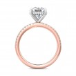 FlyerFit® 14K Pink Gold Shank And White Gold Top Micropave Engagement Ring