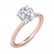 FlyerFit® 14K Pink Gold Shank And White Gold Top Micropave Engagement Ring