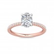 FlyerFit® 18K Pink Gold Shank And White Gold Top Micropave Engagement Ring