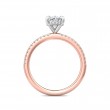 FlyerFit® 18K Pink Gold Shank And White Gold Top Micropave Engagement Ring