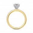 FlyerFit® 18K Yellow Gold Shank And White Gold Top Micropave Engagement Ring