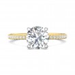 FlyerFit® 14K Yellow and 14K White Gold Micropave Engagement Ring