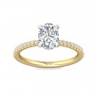FlyerFit® 18K Yellow Gold Shank And White Gold Top Micropave Engagement Ring