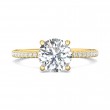 FlyerFit® 18K Yellow Gold Micropave Engagement Ring
