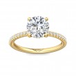 FlyerFit® 18K Yellow Gold Micropave Engagement Ring