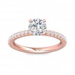 FlyerFit® 14K Pink Gold Micropave Engagement Ring