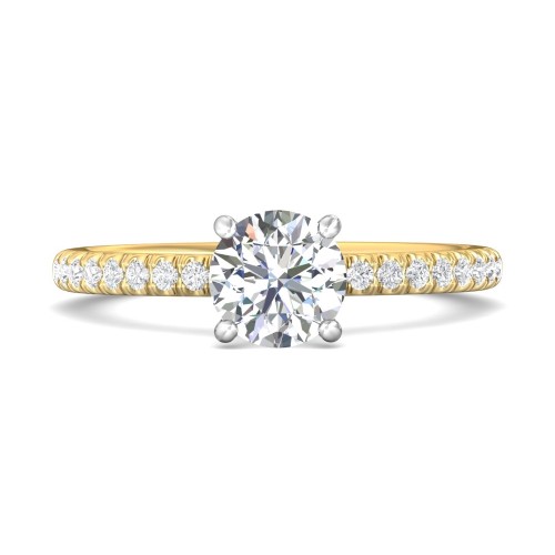 FlyerFit&reg; 14K Yellow and 14K White Gold Micropave Engagement Ring