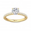 FlyerFit® 18K Yellow Gold Micropave Engagement Ring