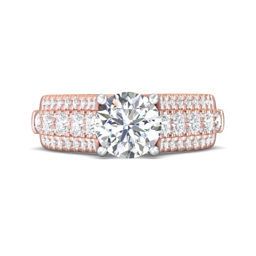 FlyerFit® 18K Pink Gold Shank And White Gold Top Encore Engagement Ring