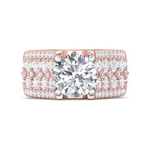 FlyerFit&reg; 18K Pink Gold Shank And White Gold Top Encore Engagement Ring