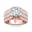 FlyerFit® 18K Pink Gold Shank And White Gold Top Encore Engagement Ring