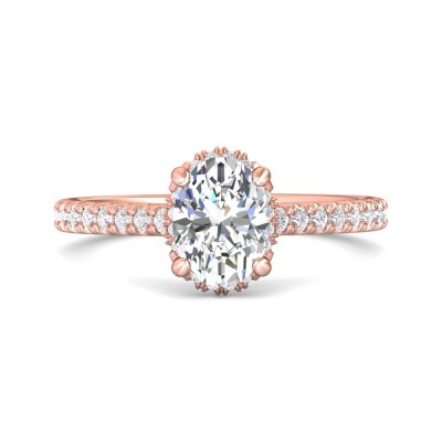 flyerfit® 18k yellow gold shank and white gold top micropave engagement ring