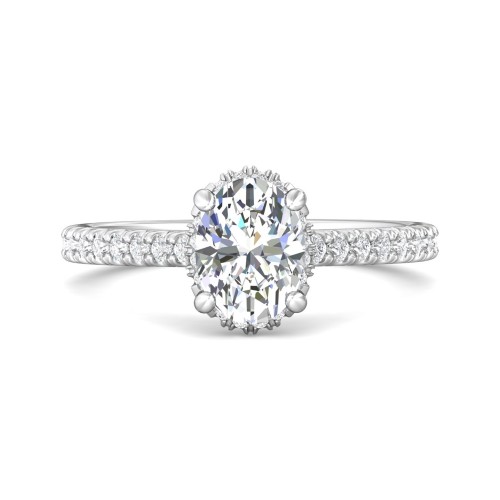 FlyerFit&reg; Platinum Micropave Engagement Ring