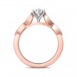 FlyerFit® 18K Pink Gold Shank And White Gold Top Micropave Engagement Ring