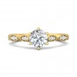 FlyerFit® 18K Yellow Gold Micropave Engagement Ring