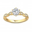 FlyerFit® 18K Yellow Gold Micropave Engagement Ring