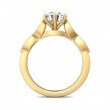 FlyerFit® 18K Yellow Gold Micropave Engagement Ring