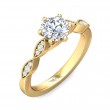 FlyerFit® 18K Yellow Gold Micropave Engagement Ring