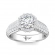 FlyerFit® 14K White Gold Micropave Halo Engagement Ring