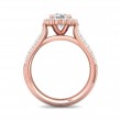 FlyerFit® 18K Pink Gold Micropave Halo Engagement Ring