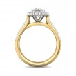 FlyerFit® 18K Yellow Gold Shank And White Gold Top Micropave Halo Engagement Ring