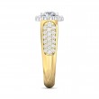 FlyerFit® 18K Yellow Gold Shank And White Gold Top Micropave Halo Engagement Ring