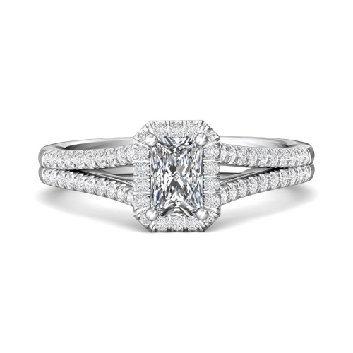 FlyerFit&reg; 14K White Gold Split Shank Engagement Ring