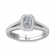 FlyerFit® 14K White Gold Split Shank Engagement Ring
