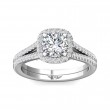 FlyerFit® 18K White Gold Split Shank Engagement Ring