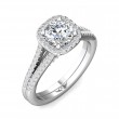 FlyerFit® 18K White Gold Split Shank Engagement Ring