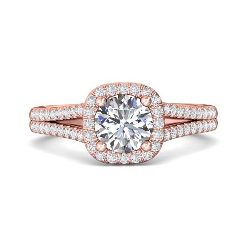 FlyerFit&reg; 14K Pink Gold Split Shank Engagement Ring