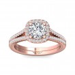 FlyerFit® 14K Pink Gold Split Shank Engagement Ring