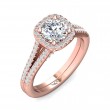 FlyerFit® 14K Pink Gold Split Shank Engagement Ring