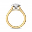 FlyerFit® 18K Yellow Gold Shank And White Gold Top Split Shank Engagement Ring