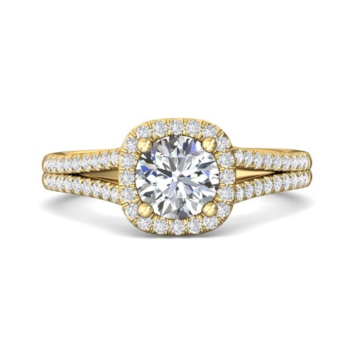 FlyerFit&reg; 14K Yellow Gold Split Shank Engagement Ring